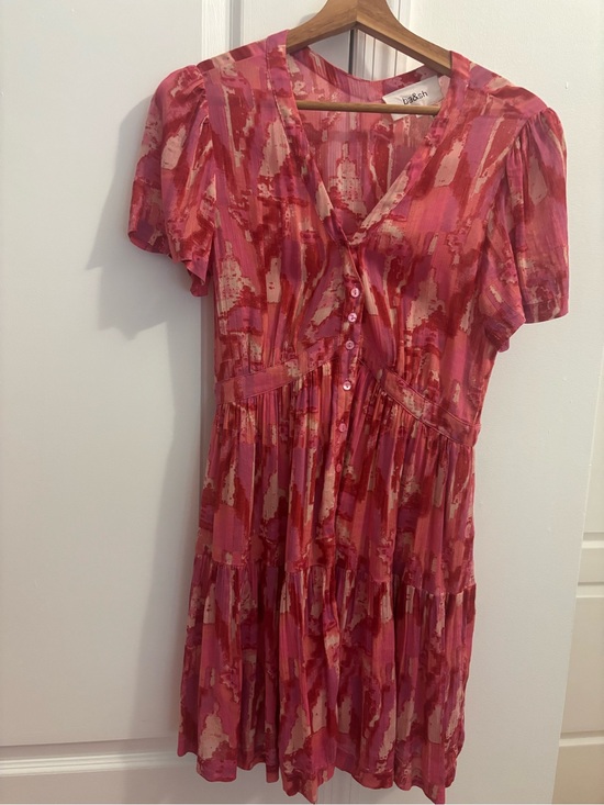 ba&sh Dresses & Skirts - ba&sh Pink and Red Abstract Button-Front Mini Dress